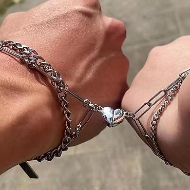 cartier narukvice konac: Set narukvica za parove – magnetno srce - Dizajn: dve narukvice koje — 4