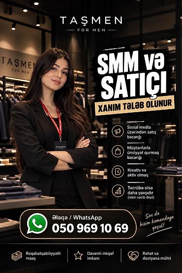 SMM menecerlər: SMM menecer tələb olunur, 18-29 yaş, 1 ildən az təcrübə — 1