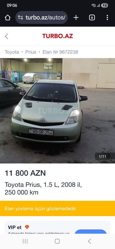 cəliloğlu əlaqə nömrəsi: Toyota Prius: 1.5 л | 2008 г. Хэтчбэк