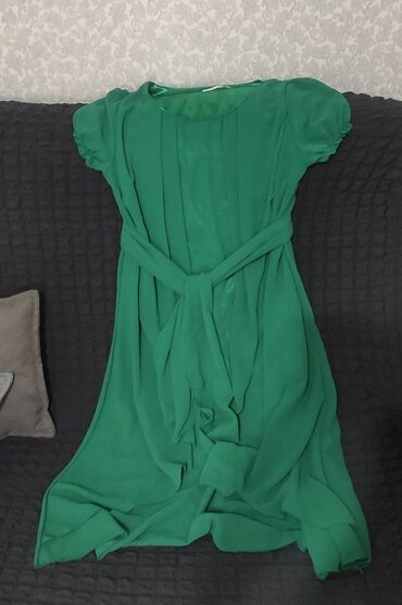 платье из панбархата на шифоне: Повседневное платье, Лето, Средняя модель, Шифон, M (EU 38)