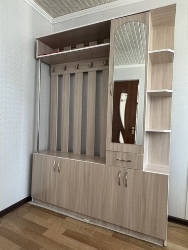 перила из дерева: Кире бериш үчүн шкаф, Күзгүсү менен