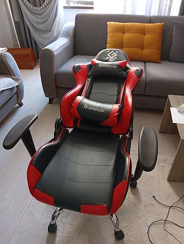 fl esports: Игровое кресло, Б/у, С колесиками, цвет - Черный, Экокожа — 2