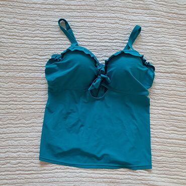 kupaci kostimi za punije dame: XL (EU 42), Polyester, Single-colored, color - Turquoise