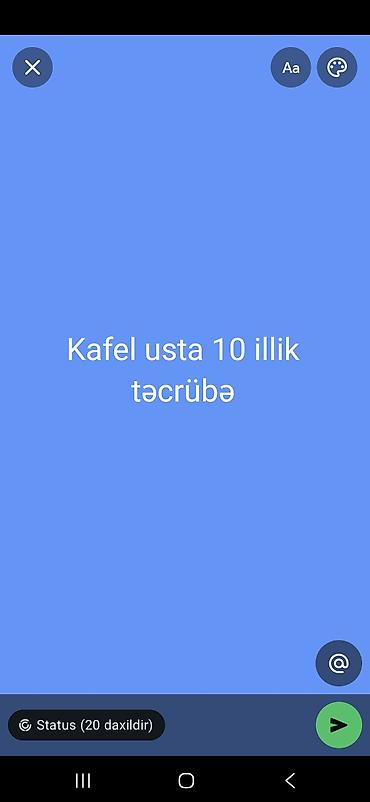 Укладка плитки: Kafel ustası – 10 illik təcrübə Xidmətlər: - Kafel, metlax, qranit və — 1