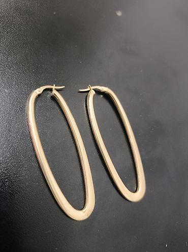 Серьги золотые,овальные, с английским замком.585 пр - Форма