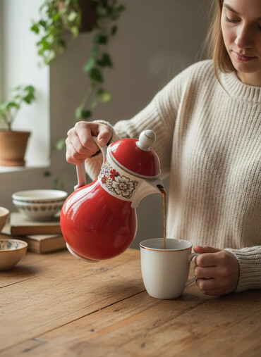 Qəhvə dəstləri və servizlər: Qəhvə dəsti, rəng - Qırmızı — 1