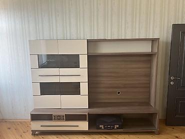 kitab refleri satilir: Mebel TV stendi və vitrinli modul - Material: laminat/MDFlam — 1
