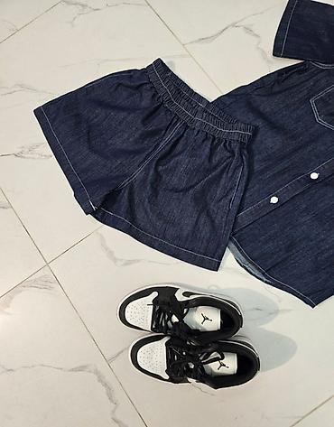 Костюмы с шортами: Джинсовый комплект: рубашка с коротким рукавом + шорты 😍😍😍 стильная — 11