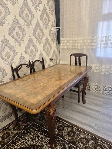acılan masalar: Klassik üslubda massiv ağacdan yemək masası - Material: təbii ağac — 3