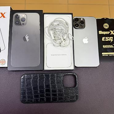 Apple iPhone: IPhone 13 Pro Max, Б/у, 256 ГБ, Space Gray, Коробка, Наушники, Чехол, 83 % — 2