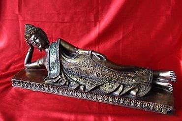 Figure: STARA FIGURA BUDE, RECLINING BUDDHA, LEŽEĆI BUDA, RETKO | Stara — 2