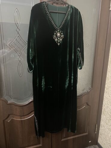 дубайские платья: Вечернее платье, Длинная модель, Бархат, 4XL (EU 48)