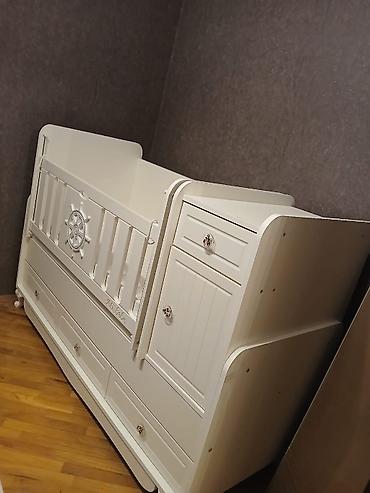 deniz mebel: Oğlan üçün, İşlənmiş, Dördbucaq, Beşik, Dəstsiz, Matras ilə, Yellənmə mexanizmsiz — 3