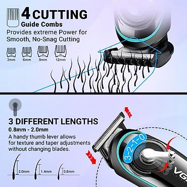 epil: Saqqal üçün trimmer VGR 075 Cord Cordles 500mAh Metal Blades — 4