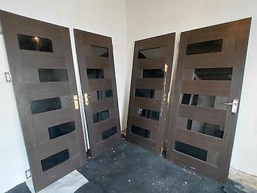 qapi demir qapi seyf qapi: Qapılar – 2 ədəd, şüşəli dizayn - Material: MDF/Laminat örtüklü taxta — 5