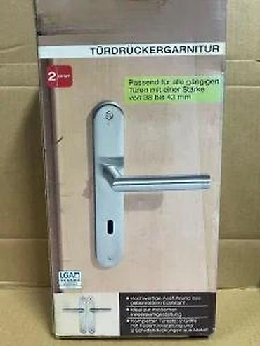 Maske za utičnice i prekidače: LIVARNO set kvaka za vrata –Türdrückergarnitur - Materijal: brušeni — 12