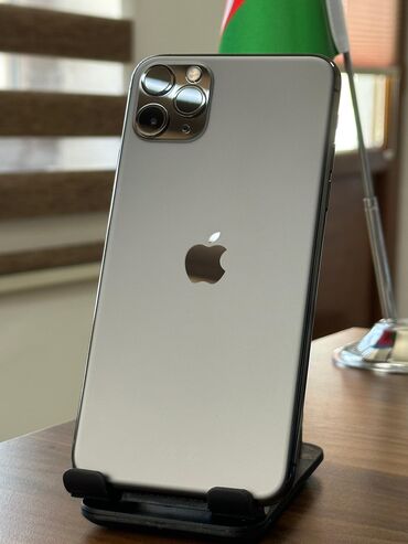 Apple iPhone: IPhone 11 Pro Max, 256 GB, Gümüşü, Face ID, Sənədlərlə