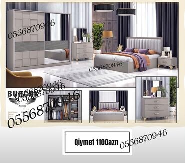 Yataq otağı dəstləri: İkinəfərlik çarpayı, 2 tumba, Azərbaycan, Yeni — 23