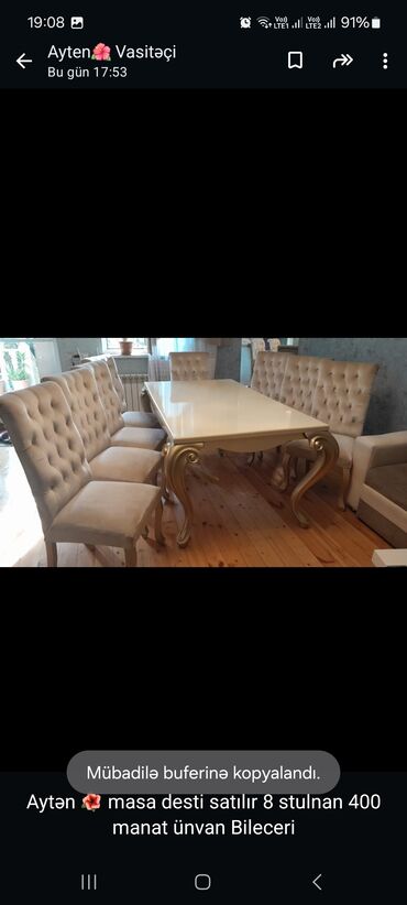 qonaq otagi stol: Для гостиной, Прямоугольный стол, 8 стульев