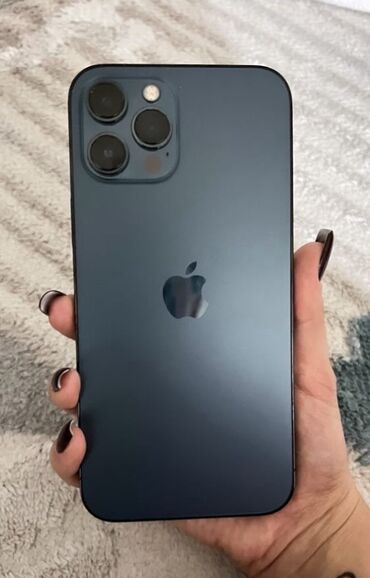 крепление телефона: IPhone 12 Pro Max, Колдонулган, 256 ГБ, Pacific Blue, Каптама, 82 %