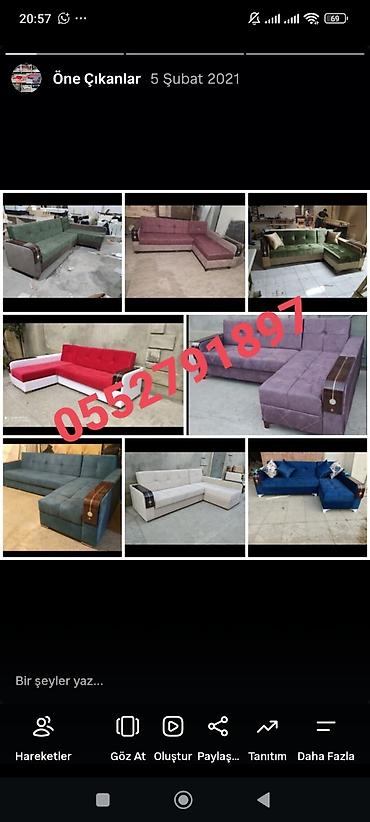 kunc divan modelleri: Müxtəlif rəng və dizaynda L formalı yumşaq künc divan modelləri — 1