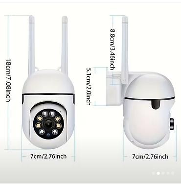 ip 8: 2.4G Wi‑Fi IP Təhlükəsizlik Kamerası - 355° fırlanma + 90° vertikal — 2