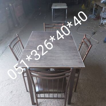 Masa və oturacaq dəstləri: Qonaq otağı üçün, Yeni, Açılan, Dördbucaq masa, 6 stul — 15