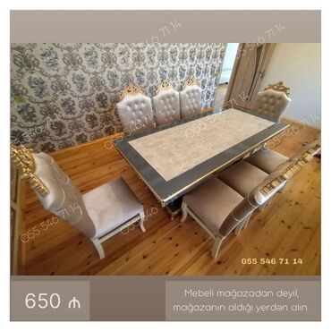 Uşaq masaları: Qonaq otağı üçün, Yeni, 8 stul
