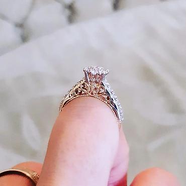 Zərgərlik əşyaları: Nişan, Üzük, Swarovski, Sarı qızıl, 585 Əyar — 8