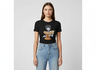 t shirty oversize czarne: Women`s T-shirt, size S