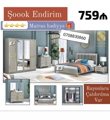 inci mebel yataq desti: *Yataq dəsti / Yataq otağı mebeli* ✔️Rəng seçimi var *🎁Matras