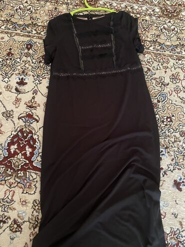 куртка черный: Вечернее платье, Длинная модель, XL (EU 42)