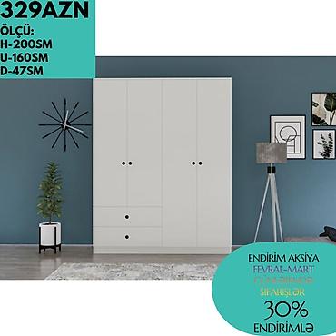 veşilka satışı: Düz dolab, Yataq otağı üçün, Paltar üçün, Açılan, Korpuslu, 4 qapılı — 7