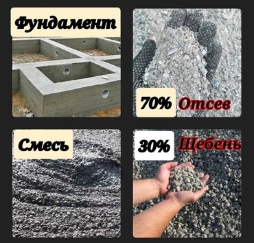 фундаментные блоки: Предлагается смесь из отсева (70%) и щебня (30%), предназначенная для