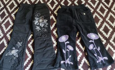новорожденный одежда: Джинсы и брюки, цвет - Черный, Б/у