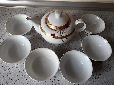setin parca: Çay dəsti, rəng - Ağ, Farfor, 6 nəfərlik, Yaponiya — 5