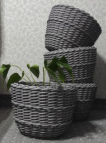 Горшки для растений: Кашпо для интерьера или экстерьера из полиротанга. Ручная работа — 7