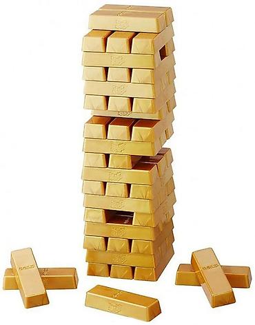 jenga: Jenga Gold — настольная игра Hasbro с «золотыми» брусками. Цена - 350 — 2