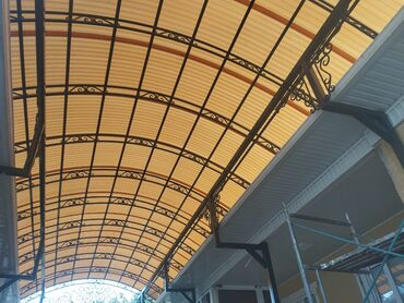 Навесы: Навес, Арочный, Металл, Поликарбонат, Установка — 11