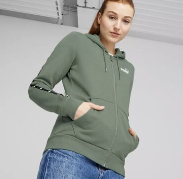 флисовая пижама женская: Женский спортивный костюм PUMA ESS TAPE, цвет eucalyptus, на флисе