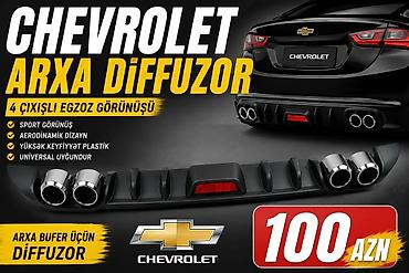 chevrolet cruze diffuser: Chevrolet arxa bufer üçün diffuzor - 4 çıxışlı egzoz görünüşü - Sport — 1