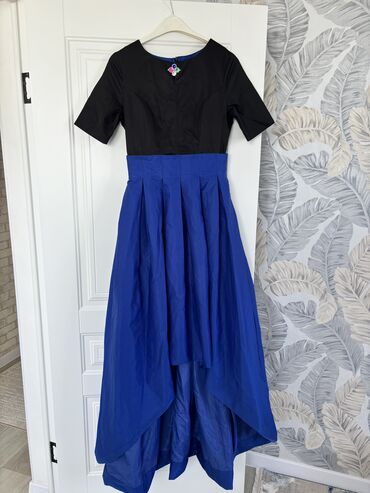шикарное вечернее платье сине: Вечернее платье, Длинная модель, Шлейф, M (EU 38)