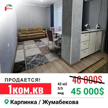 все для шашлыка: 1 комната, 42 м², Индивидуалка, 5 этаж, Косметический ремонт