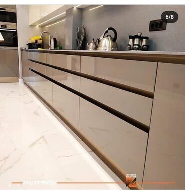 Sifarişlə mətbəx mebeli: Sifarişlə mətbəx dəsti, Özü çəkən petlələr, MDF, Kredit yoxdur, Pulsuz çatdırılma — 4