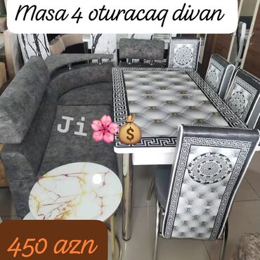 стеклянный журнальный стол: Künc divan masa oturacaq rəng seçimi var