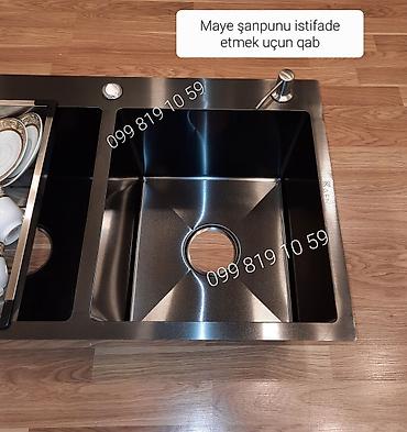 Santexnika: Yeni Kvadrat Mətbəx çanağı, Şkafsız, Paslanmaz polad, Pulsuz çatdırılma — 3