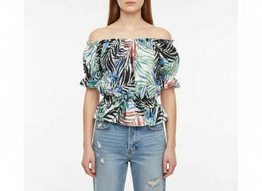 bluza w liście monstery: Bluzka damska, rozmiar S