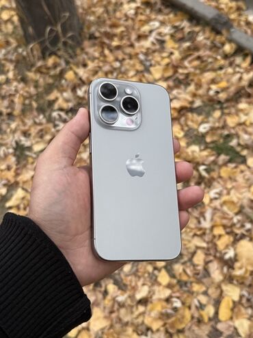 apple watch 3 цены: IPhone 15 Pro, Колдонулган, 128 ГБ, Natural Titanium, Коргоочу айнек, Каптама, Кабель, 82 %