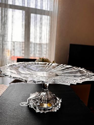 xrustal vaz: Tort və meyvə qabı Crystal Bohemia Çexiya istehsalı. Yenidir, qutusuda — 3