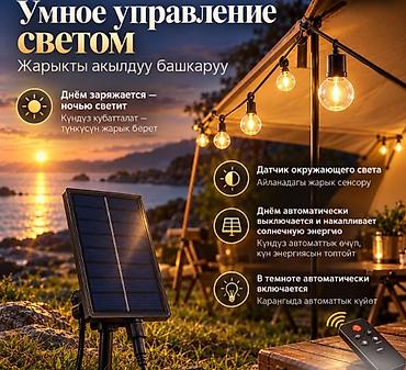 study lamp: Туристический набор лампочек на солнечной батарее Solar String Light — — 8